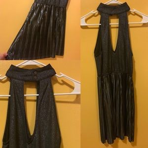 Shiny black party dress